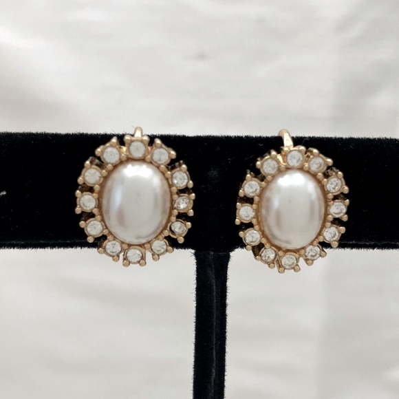 Vintage Christian Dior Clip-On Faux Pearl Earrings - Picture 1 of 5